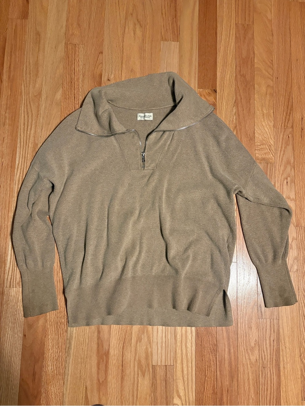 Abercrombie Women’s Quarter-Zip Sweater Beige